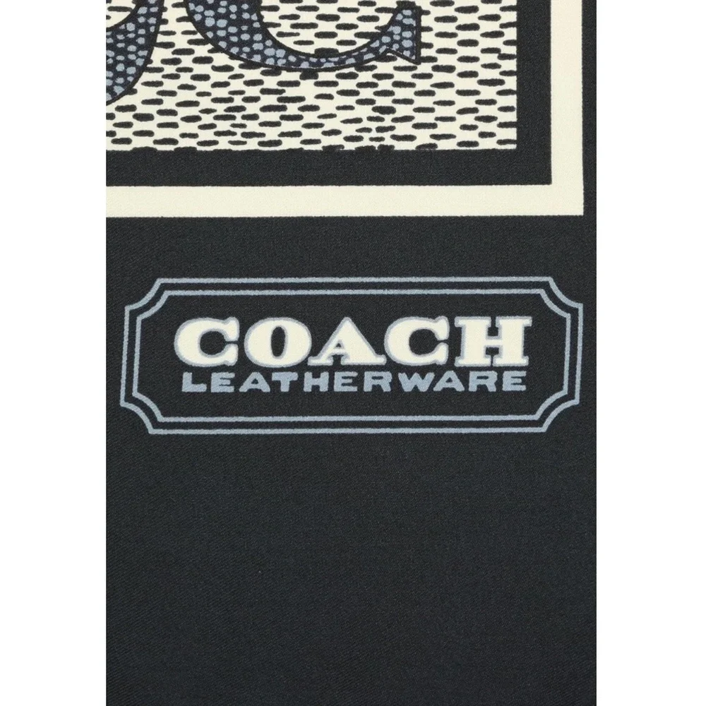 Coach New Black Monochrome Patterned Scarf